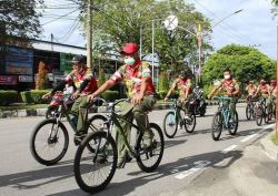 Jaga Imunitas Tubuh Tetap Prima, Anggota Kodim Palangka Raya Lakukan Goes Bersama