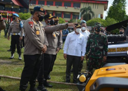 Danrem 102/Pjg Hadiri Apel Gelar Personil dan Sarpras dalam rangka Penanganan Karhutla