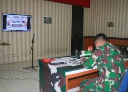 Dandim 1016 Palangka Raya Ikuti Vicon Bersama Pangdam Tanjungpura, Bahas Kesiapan Pilkada Serentak dan Evaluasi Covid 19 di Wilayah Jajaran