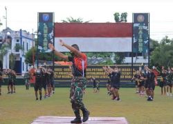 Senam Pagi, Merupakan Agenda Rutin Yonif R 631/Antang Untuk Menjaga Tubuh Tetap Prima.