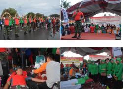 HUT KE-72 TNI, KOREM 102/PJG GANDENG PMI GELAR DONOR DARAH
