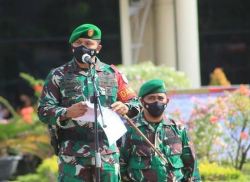 Dandim Palangka Raya Pimpin Apel Gelar Kesiapsiagaan Pengamanan Tahun Baru 2021