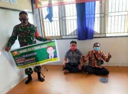 Koramil 1013-12/Dirung Lingkin Tegakan Protkes Covid-19