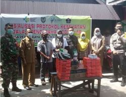 Tegakkan Protokol Kesehatan, Babinsa Koramil 1015-14/Klp Sosialisasi Disiplin Protokol Kesehatan