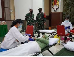 Dalam rangka Hari Juang TNI AD TA 2020 Korem 102/Pjg Gelar Donor Darah.