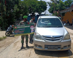 Koramil 1013-08/Muara Laung Tegakan Protkes Covid-19