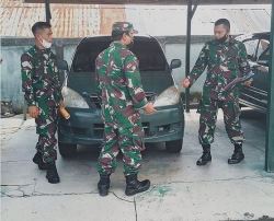 DENBEKANG XII – 44 – 01 PLK bersama Kodim 1015/Sampit Gelar Pemeriksaan Kendaraan Dinas.