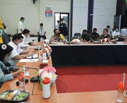 Kodim 1015/Sampit Mengikuti Vicon Rapat Koordinasi Evaluasi Penanganan Covid-19