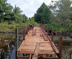 Satgas TMMD Membuatan Jembatan Telah Mencapai 50%