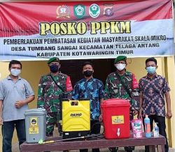 Kampanyekan PPKM Mikro, Koramil 1015-13/Kky Gerak Cepat ajak warga perang lawan Covid-19.