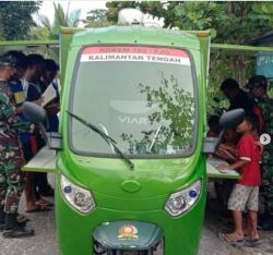 Si Komos Koramil 1015-06/Mentaya Hilir Jadi Media Cerdaskan Siswa Dan Sosialisasi Prokes