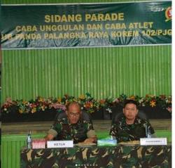 SUB PANDA PALANGKA RAYA KOREM 102/PJG, GELAR PARADE CALON CABA ATLIT DAN UNGGULAN