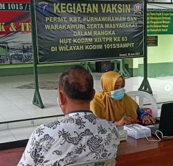 Memperingati HUT Kodam XII/Tpr, Kodim 1015/Sampit Gelar Pemberian Vaksin Covid-19