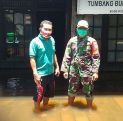Danramil 1015-01/Pgt Tinjau Kawasan Rawan Banjir