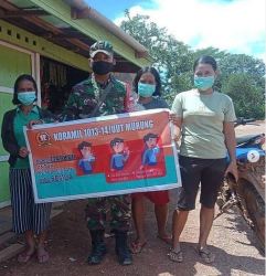 Koramil 1013-14/Tumbang Olong Tegakan Protkes Covid-19