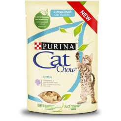 Влажный корм Purina Cat Chow Для котят с индейкой и кабачками в желе, 0.085г
