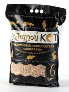 Наполнитель Золотой Кот кукурузный 6 л