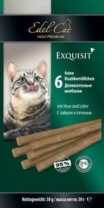 Лакомства для кошек Эдель Кэт Жевательные колбаски заяц, печень, 0.03кг