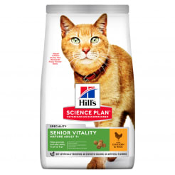 Сухой корм Hill's Science Plan Senior Vitality для пожилых кошек старше 7 лет, с курицей и рисом, 0.3кг