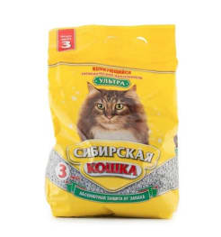 Наполнитель Сибирская Кошка Ультра комкующийся, 3л