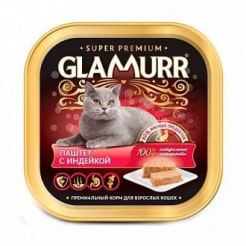 Гламурр консервы для кошек индейка паштет, 0.1кг