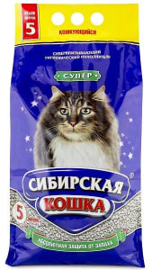 Наполнитель Сибирская Кошка Супер комкующийся, 5л