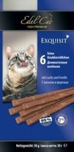 Лакомства для кошек Эдель Кэт Жевательные колбаски лосось, форель 0.03кг