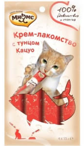 Мнямс Крем-лакомство для кошек с тунцом Кацуо 15г х 4шт.