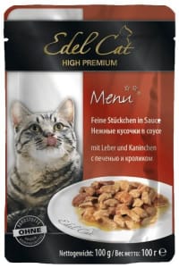 Консерва Эдель Кэт для кошек Печень кролик в соусе, 0.1кг