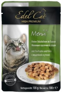 Консерва Эдель Кэт для кошек индейка/утка в соусе, 0.1кг