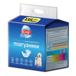 Подгузники для собак и кошек от 1 до 2.5кг весом Cliny XХS