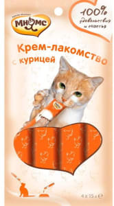 Мнямс Крем-лакомство для кошек с курицей 15г х 4шт.