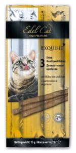 Лакомства для кошек Эдель Кэт колбаски цыпленок, индейка