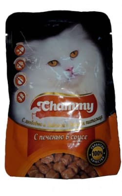 Chammy консерва для кошек 85 гр печень в соусе