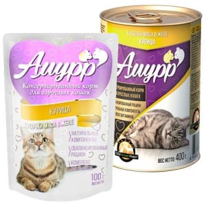 Амурр для кошек консерва 100 гр желе курица