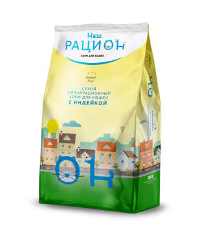 Сухой корм для взрослых кошек Наш Рацион со вкусом индейки, 0.4 кг