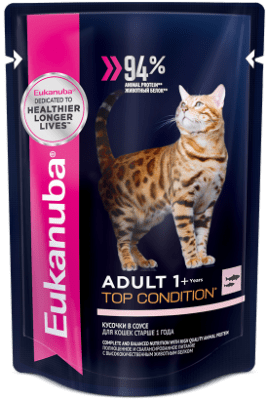 Влажный корм Eukanuba для взрослых кошек со вкусом лосося, 0,085кг