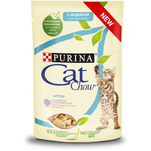 Влажный корм Purina Cat Chow Для котят с индейкой и кабачками в желе, 0.085г