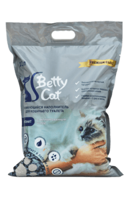 Гигиенический наполнитель Betty Cat бентонит с активированным углем, 8кг