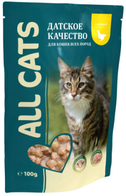 All Cats пауч для кошек со вкусом курицы в соусе, 0.085кг