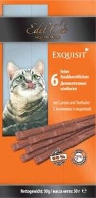 Лакомства для кошек Эдель Кэт, жевательные колбаски ягненок, индейка, 0.03кг