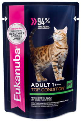 Влажный корм Eukanuba для взрослых кошек со кусом говядины, 0.085кг