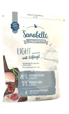 Низкокалорийный кошачий корм Sanabelle Light способствующий снижению веса, 0.4кг