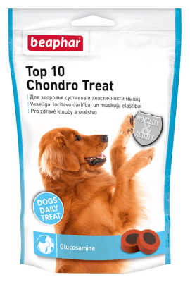 Лакомство Top 10 Chondro Treat для здоровья суставов и эластичности мышц собак