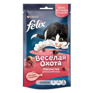 Лакомство Felix® Весёлая охота для кошек, со вкусом ветчины и индейки, 0.05кг