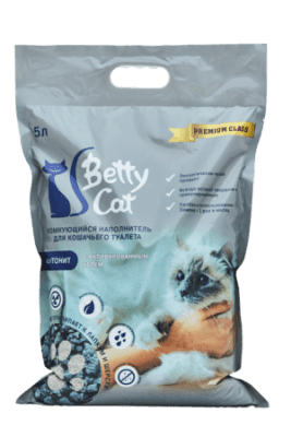 Гигиенический наполнитель Betty Cat бентонит с активированным углем, 4кг