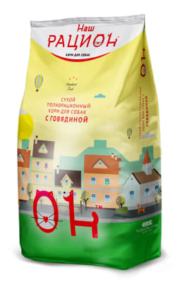 Сухой корм для взрослых собак Наш Рацион со вкусом говядины, 2кг