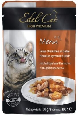 Консерва Эдель Кэт для кошек птица кролик в желе, 0.1кг