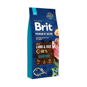 Brit Premium сухой корм для собак с чувствстивтельным пищещварением со вкусом ягненка и риса, 15кг