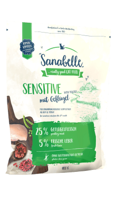 Диетический кошачий корм Sanabelle Sensitive с мясом домашней птицы, 0.4кг